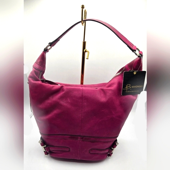 B. MARKOWSKI NWT Chianti Mission Street Leather Bucket Bag Dust Bag Included - Picture 1 of 16